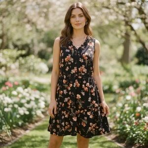 NWOT Old Navy | Floral print sleeveless mini swing dress with pockets